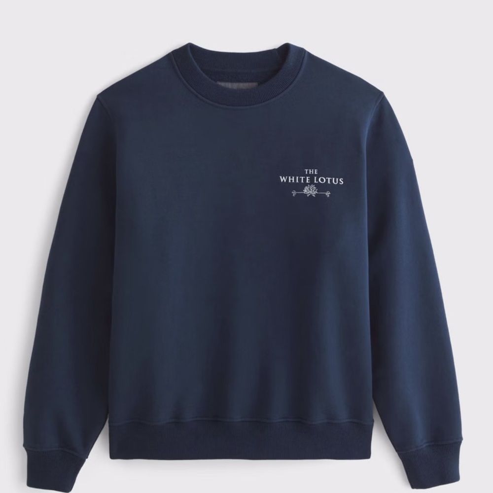 Abercrombie & Fitch Men’s XS White Lotus Graphic Crew Sweatshirt